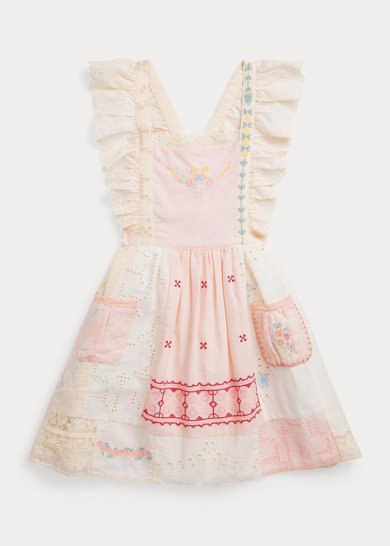 Vestidos Polo Ralph Lauren Niña 1.5-6.5 Años Patchwork Cotton-Blend Chile Beige NIDSW-1430